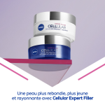 Crme visage nuit anti - rides repulpant cellular nivea - le pot de 50ml