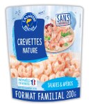 Crevettes nature d�cortiqu�es cuites l'assiette bleue - le sachet de 200g