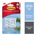 Crochet oval transparent enlevable modèle moyen command - le sachet de 2 crochets Crochet oval transparent enlevable modèle moyen command - le sachet de 2 crochets