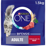 Croquettes pour chat adulte boeuf bifensis purina one - le sac d'1, 5kg