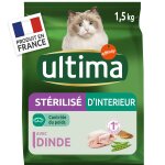 Croquettes pour chat adulte strilis d'intrieur dinde ultima - le sac d'1, 5kg