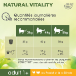 Croquettes pour chat adulte st�rilis� poulet dinde natural vitality perfect fit - le sac de 1kg