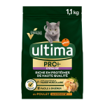 Croquettes pour chat adulte strilis poulet pro + ultima - le sachet de 1, 1kg