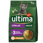 Croquettes pour chat adulte strilis poulet ultima - le sac de 3kg
