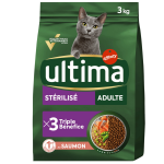 Croquettes pour chat adulte strilis saumon ultima - le sac de 3kg