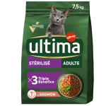 Croquettes pour chat adulte strilis saumon ultima - le sac de 7, 5kg