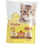 Croquettes pour chat junior poulet carotte lait vitalive carrefour companino - le sac d'1, 5kg