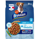Croquettes pour chien adulte light digestion facile volaille brekkies - le sac de 9kg