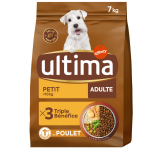 Croquettes pour chien adulte petit <10kg digestion facile poulet ultima - le sac de 7kg