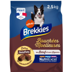 Croquettes pour chien medium maxi bouches moelleuses brekkies - le sac de 2, 5kg