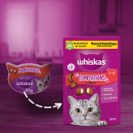 Croquettes friandises au boeuf pour chat adulte temptations whiskas - la bote de 60g