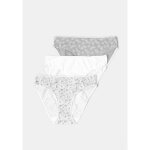 Culotte femme blanc / gris t46 / 48 tex - le lot de 3 culottes