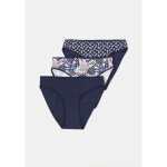 Culotte femme marine / blanc t42 / 44 tex - le lot de 3 culottes