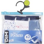 Culotte fille marine / blanc 10 ans les pockets dim - le lot de 3 culottes