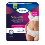Culottes fuites urinaires taille basse plus taille l blanc silhouette tena - le pack de 10 culottes