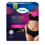 Culottes fuites urinaires taille l taille basse plus noir silhouette tena - le pack de 10 culottes