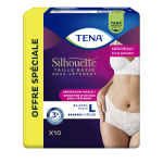 Culottes fuites urinaires taille l taille basse protection totale blanc silhouette tena - le pack de ...