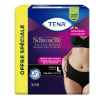 Culottes fuites urinaires taille l taille basse protection totale noir silhouette tena - le pack de 10 ...