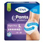 Culottes incontinence pants protect + taille l tena - le paquet de 12 culottes