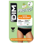 Culotte menstruelle taille 16 ans flux abondant noire lavable coton bio dim - la culotte