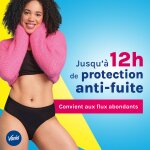 Culotte menstruelle taille xl / xxl noire flux abondant formflex vania - la culotte