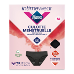 Culotte menstruelle taille m noire coton bio lavable & rutilisable nana - la culotte menstruelle