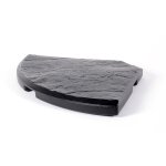 Dalle de parasol triangle 18kg pierre ardoise gris fonc eda - la dalle