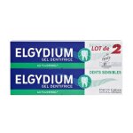 Dentifrice gel dents sensibles elgydium - les 2 tubes de 75ml