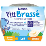 Dessert bb ds 10 mois, banane mangue lait et crales sans sucres ajouts nestle - 2 pots de 115g