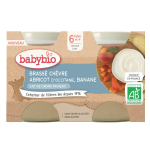 Dessert bb ds 6 mois brass chvre abricot banane sans sucres ajouts bio babybio - les 2 pots de ...