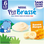 Dessert bb ds 6 mois, p'tit brass banane mangue sans sucres ajouts nestle - 4 pots de 90g
