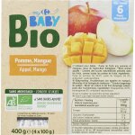 Compotes bébé , dès 6 mois pomme mangue bio carrefour baby - les 4 pots de 100g Compotes bébé , dès 6 mois pomme mangue bio carrefour baby - les 4 pots de 100g