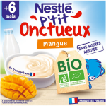 Dessert bb ds 6mois, mangue bio nestle - le lot de 4 pots de 90g