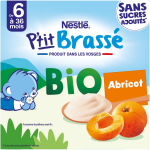Dessert b�b� bio d�s 6 mois, abricot bio nestle - 4 pots de 90g