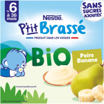 Dessert bb bio ds 6 mois, banane poire bio nestle - 4 pots de 90g