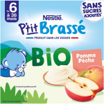 Dessert bb bio ds 6 mois, pomme pche bio nestle - 4 pots de 90g