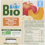 Compotes bb pomme potiron, ds 6 mois bio carrefour baby - les 4 pots de 100g
