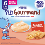 Dessert bb semoule au lait biscuit nestle - les 4 pots de 100g