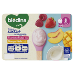Dessert lacte fruits rouges / fruits du soleil bb ds 6 mois bledina - les 12 pots de 55g