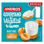Dessert vgtal brass au lait de coco nature  l'abricot andros - les 4 pots de 100g