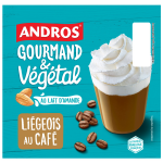 Dessert vgtal ligeois caf au lait d'amande andros - les 4 pots de 90g