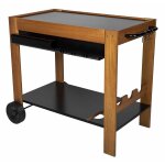 Desserte  plancha extrieur bois sur chariot (support plancha) perla somagic