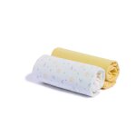Drap bb jaune / blanc 60 x 120 cm tex baby - le lot de 2 draps