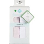 Drap b�b� rose / blanc 40 x 80 cm tex baby - le lot de 2 draps