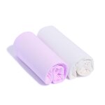Drap bb rose / blanc 60 x 120 cm tex baby - le lot de 2 draps
