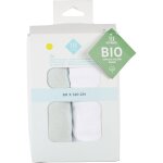 Drap bb vert / blanc 60 x 120 cm tex baby - le lot de 2 draps