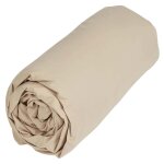 Drap housse beige 100% coton 140x200 cm tex home - le drap housse
