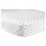 Drap housse blanc 100% coton 90x190 cm etoiles tex home - le drap housse