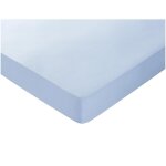 Drap housse bleu 100% coton 140x200 cm uni coton tex home - le drap housse