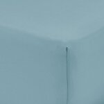 Drap housse bleu 100% coton 160x200 cm uni coton tex home - le drap housse